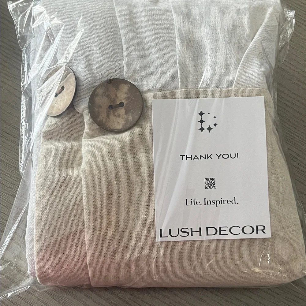 Lush Decor Linen Farmhouse- Boho style Shower Curtain ~New~With Rings & Liner